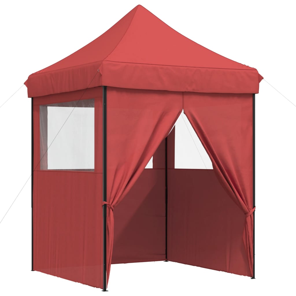 foldbart pop up-festtelt med 4 sidevægge bordeaux