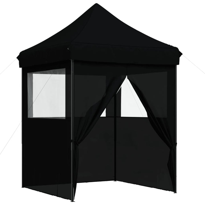 foldbart pop-up festtelt med 4 sidevægge sort