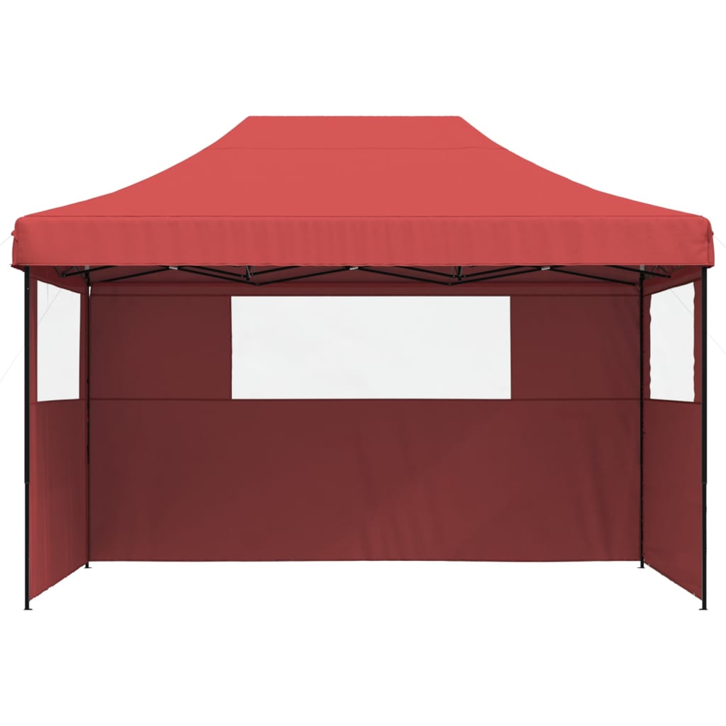 foldbart pop up-festtelt med 3 sidevægge bordeaux