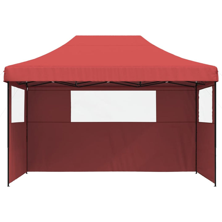 foldbart pop up-festtelt med 3 sidevægge bordeaux