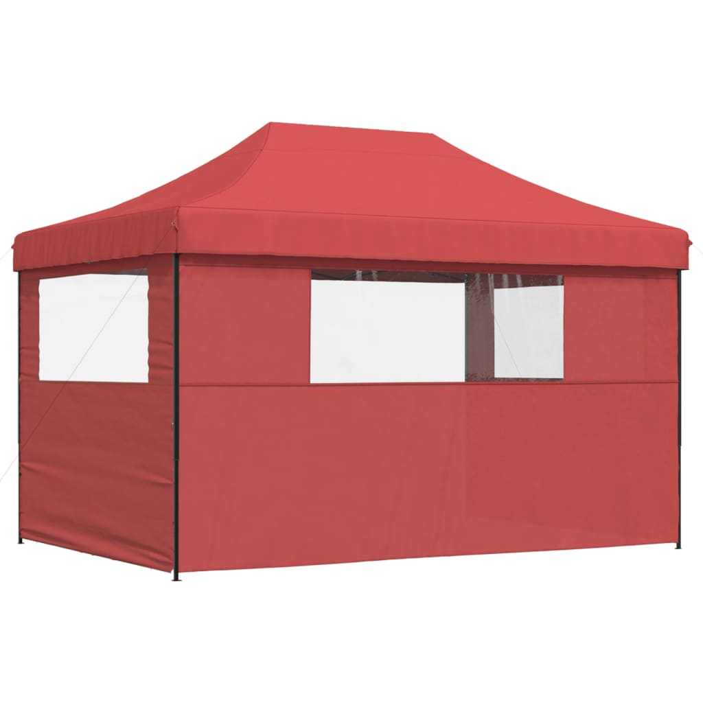foldbart pop up-festtelt med 3 sidevægge bordeaux