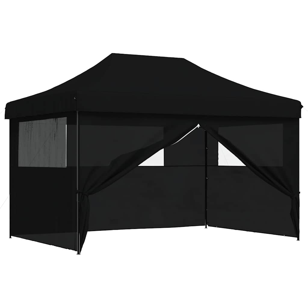 foldbart pop-up festtelt med 4 sidevægge sort