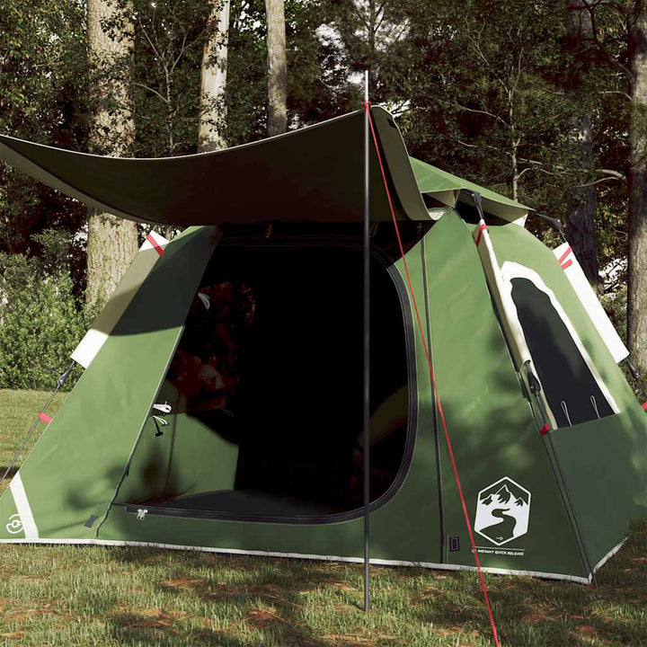 4-personers campingtelt quick-release grøn
