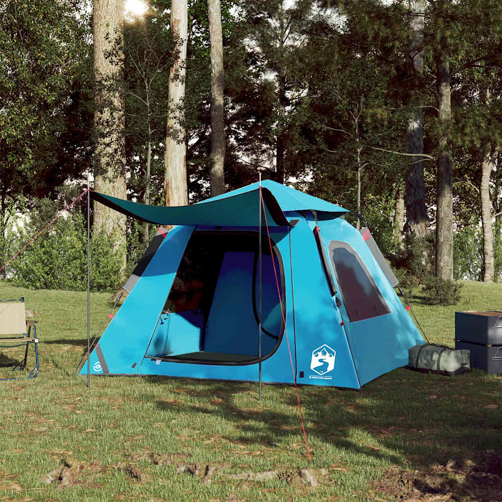 4-personers campingtelt quick-release blå