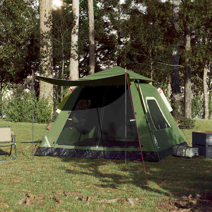 5-personers campingtelt kuppel quick-release grøn