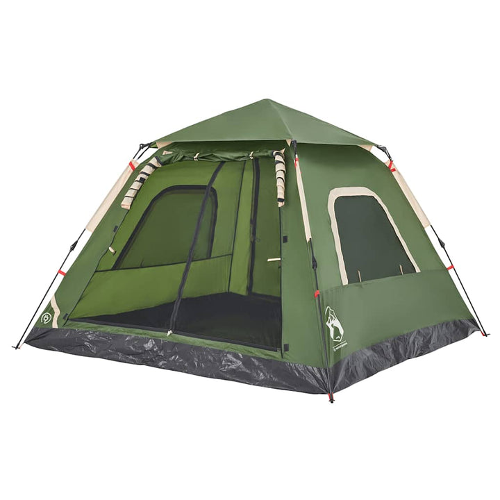 5-personers campingtelt kuppel quick-release grøn