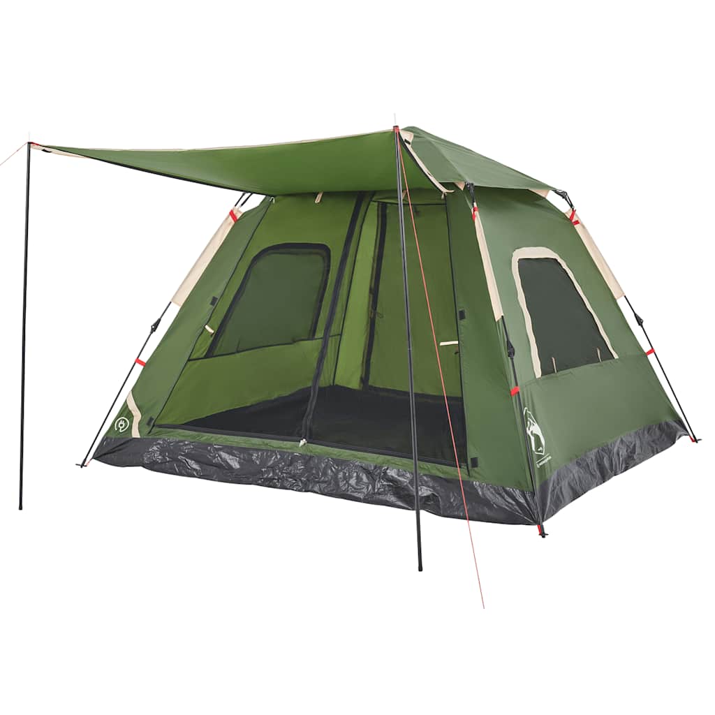 5-personers campingtelt kuppel quick-release grøn