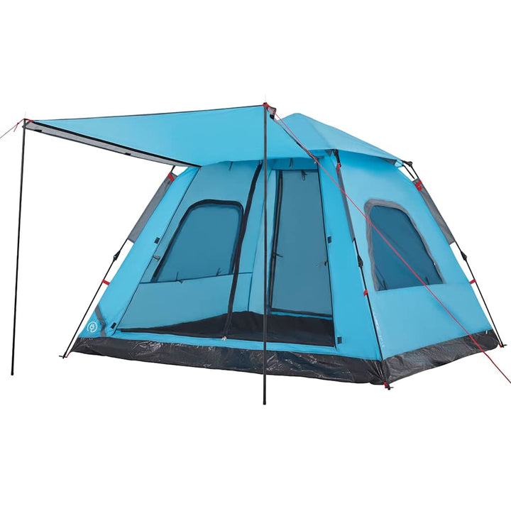 5-personers campingtelt kuppel quick-release blå