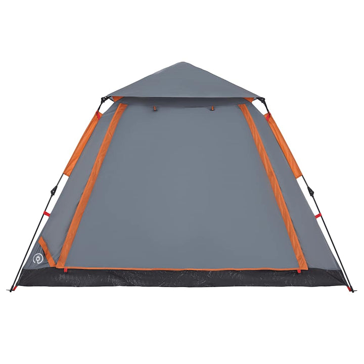 5-personers campingtelt kuppel quick-release grå og orange