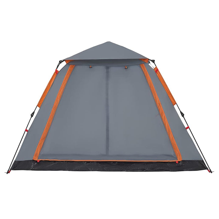 5-personers campingtelt kuppel quick-release grå og orange