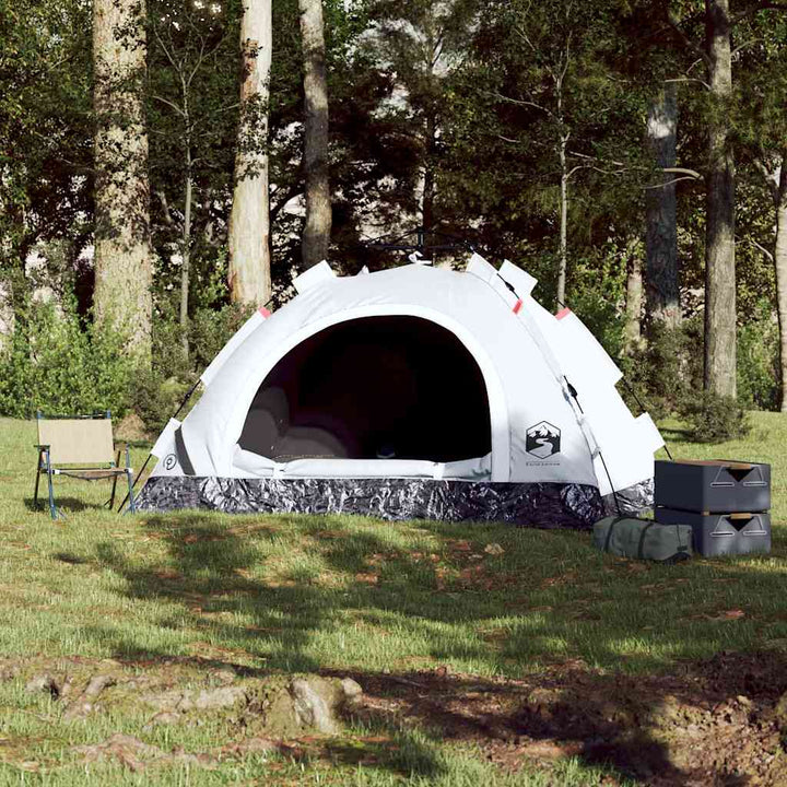 2-personers campingtelt vandtæt quick-release mørklægning hvid