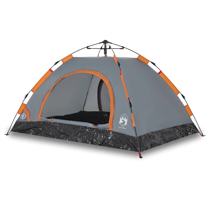 3-personers campingtelt quick-release grå og orange