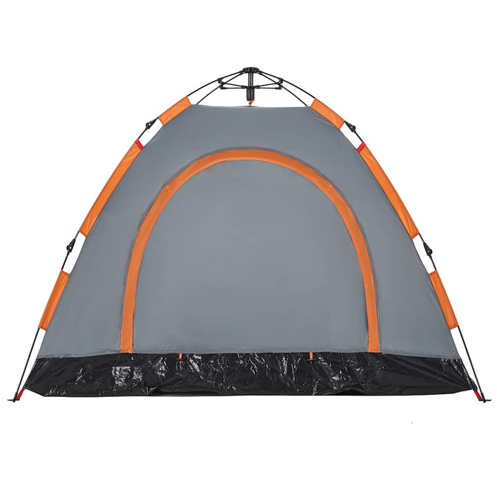 3-personers campingtelt quick-release grå og orange