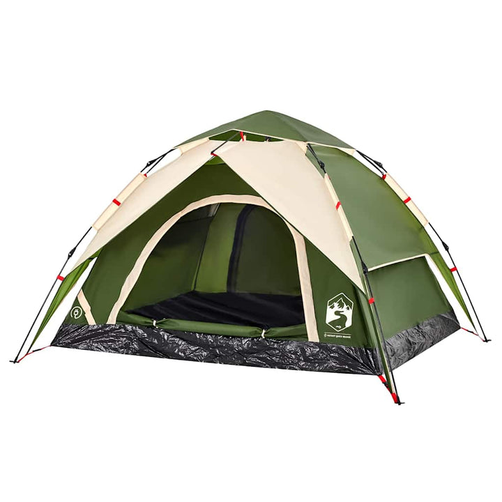 3-personers campingtelt kuppel quick-release grøn