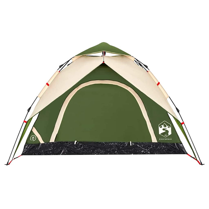 3-personers campingtelt kuppel quick-release grøn