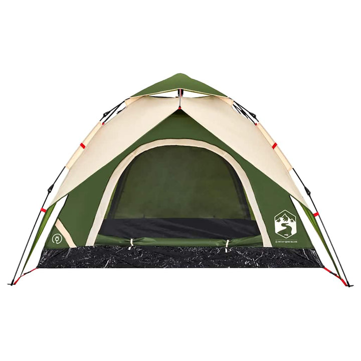3-personers campingtelt kuppel quick-release grøn