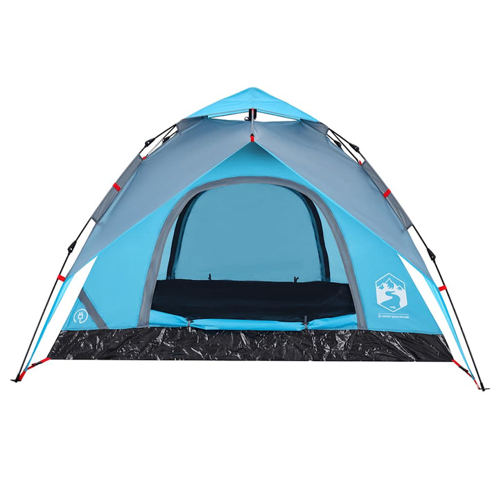 3-personers campingtelt kuppel quick-release blå