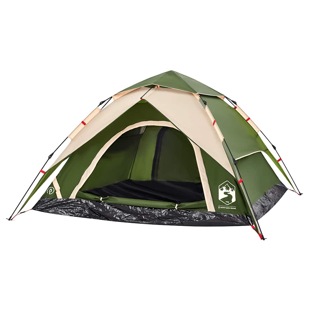 4-personers campingtelt quick-release grøn
