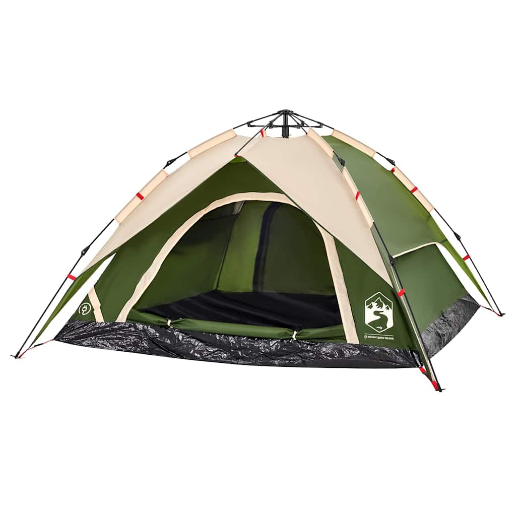 4-personers campingtelt quick-release grøn