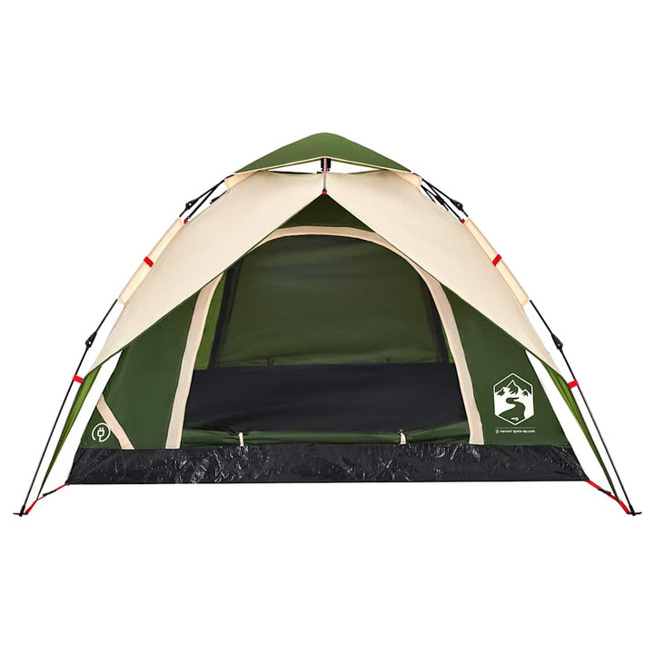 4-personers campingtelt quick-release grøn