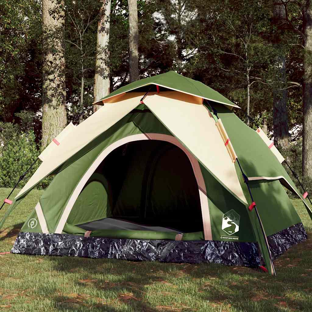 4-personers campingtelt quick-release grøn