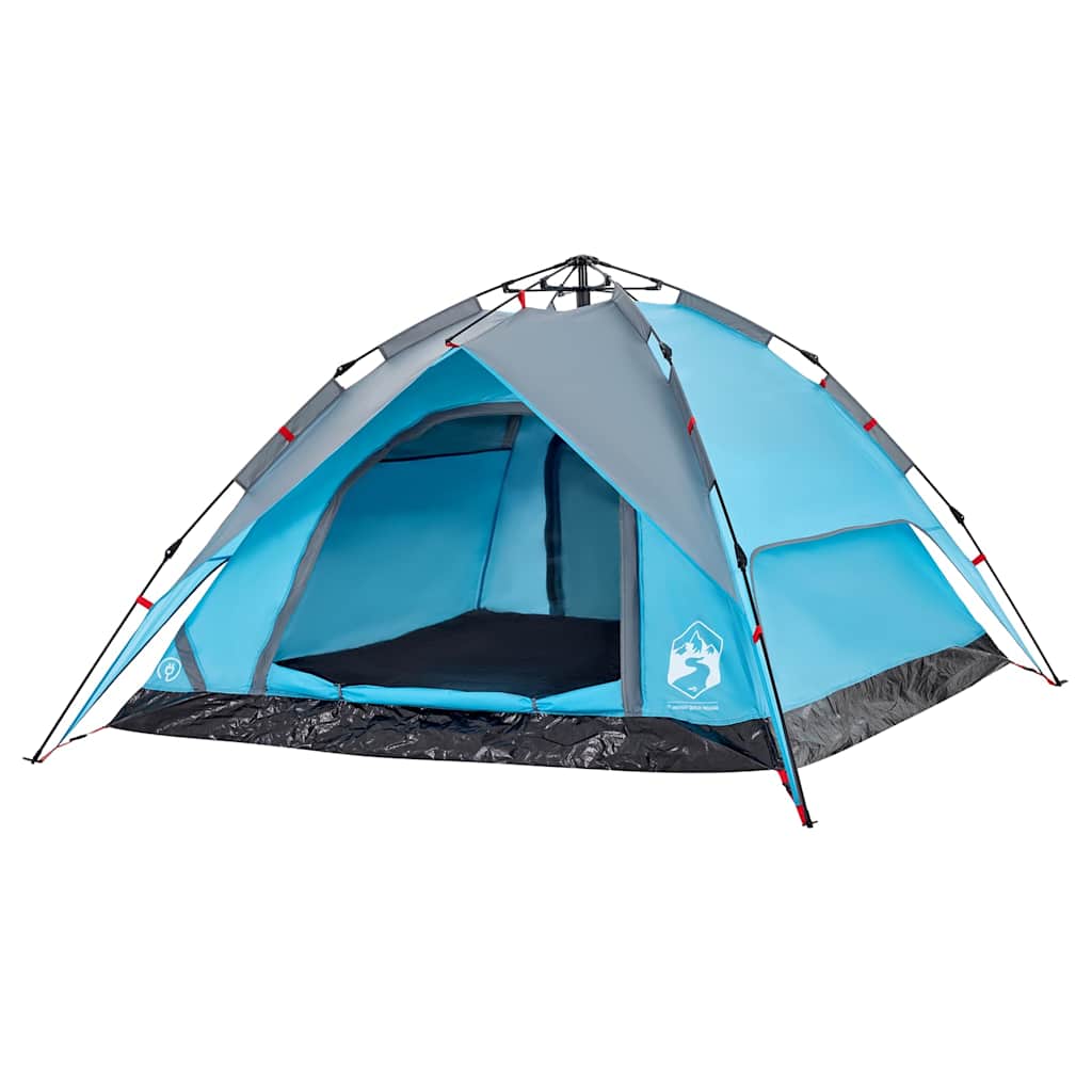 4-personers campingtelt quick-release blå