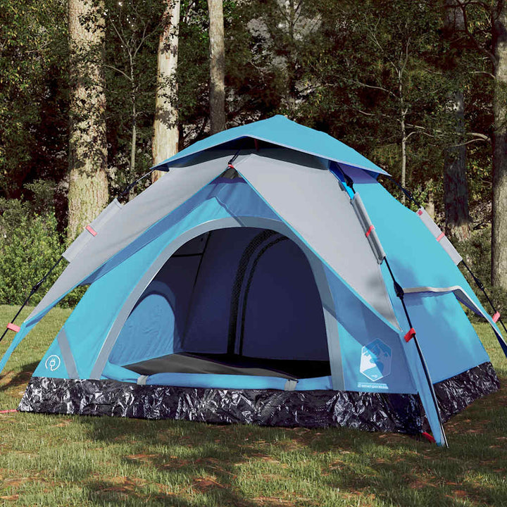 4-personers campingtelt quick-release blå