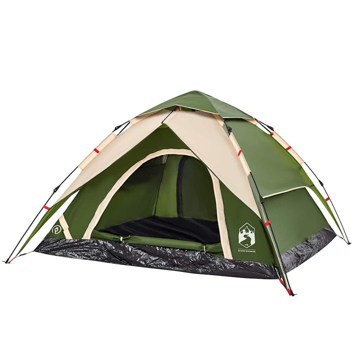 5-personers campingtelt kuppel quick-release grøn