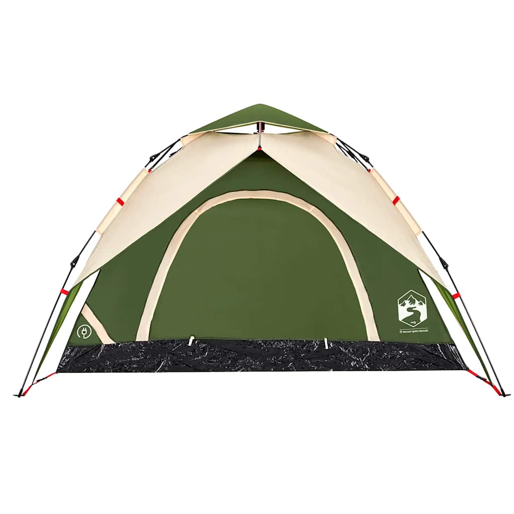 5-personers campingtelt kuppel quick-release grøn