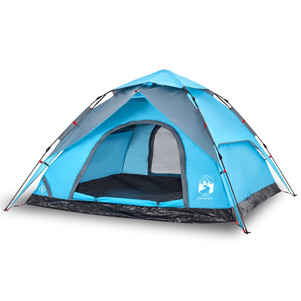 5-personers campingtelt kuppel quick-release blå