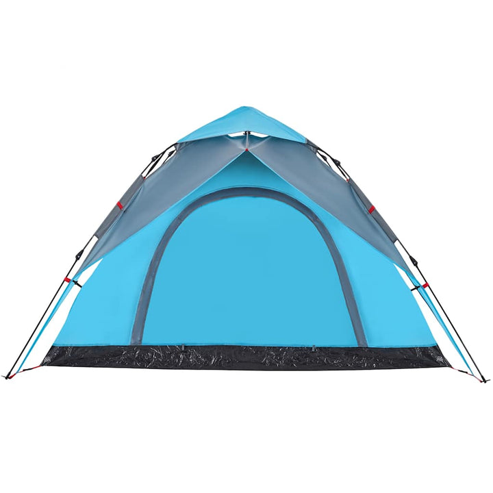 5-personers campingtelt kuppel quick-release blå