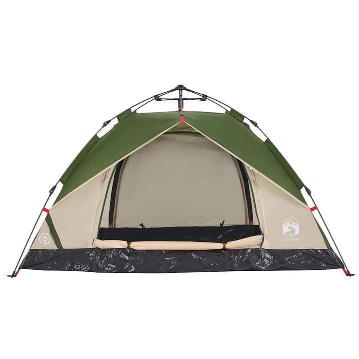 2-personers campingtelt kuppel quick-release grøn