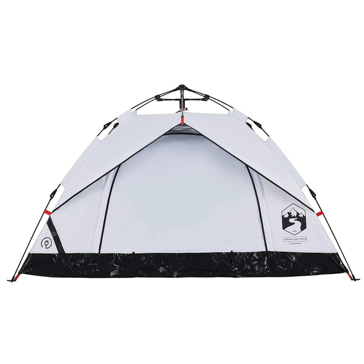 2-personers campingtelt kuppel quick-release mørklægning hvid
