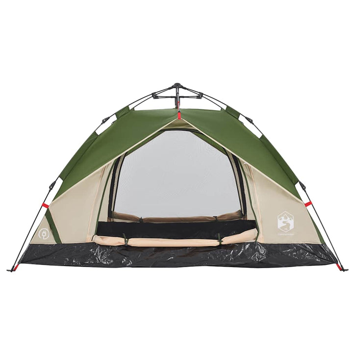 3-personers campingtelt kuppel quick-release grøn