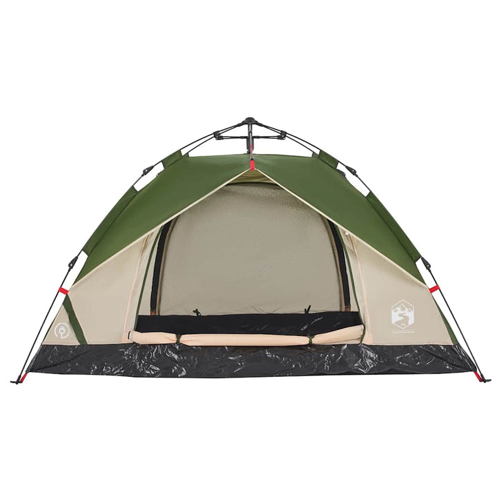 3-personers campingtelt kuppel quick-release grøn