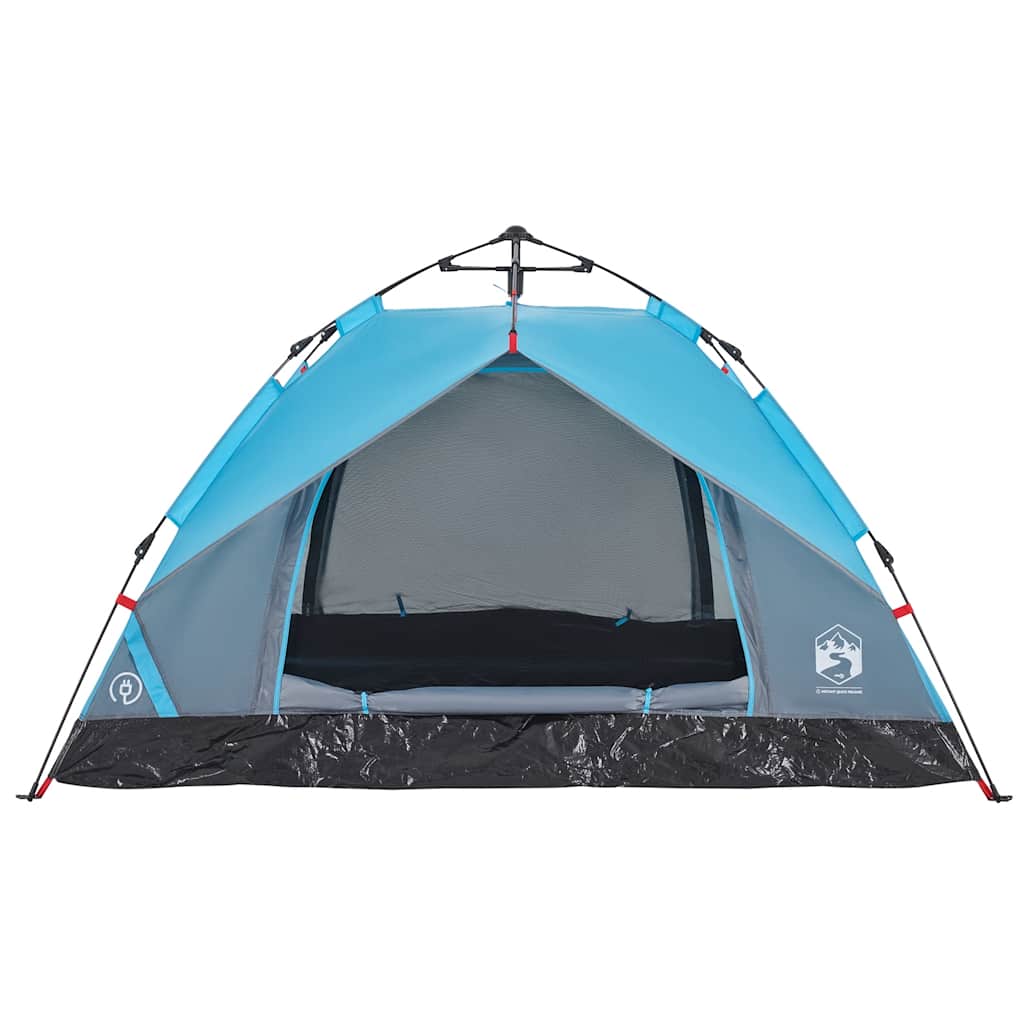 3-personers campingtelt kuppel quick-release blå