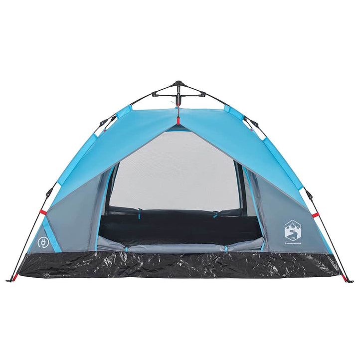 3-personers campingtelt kuppel quick-release blå
