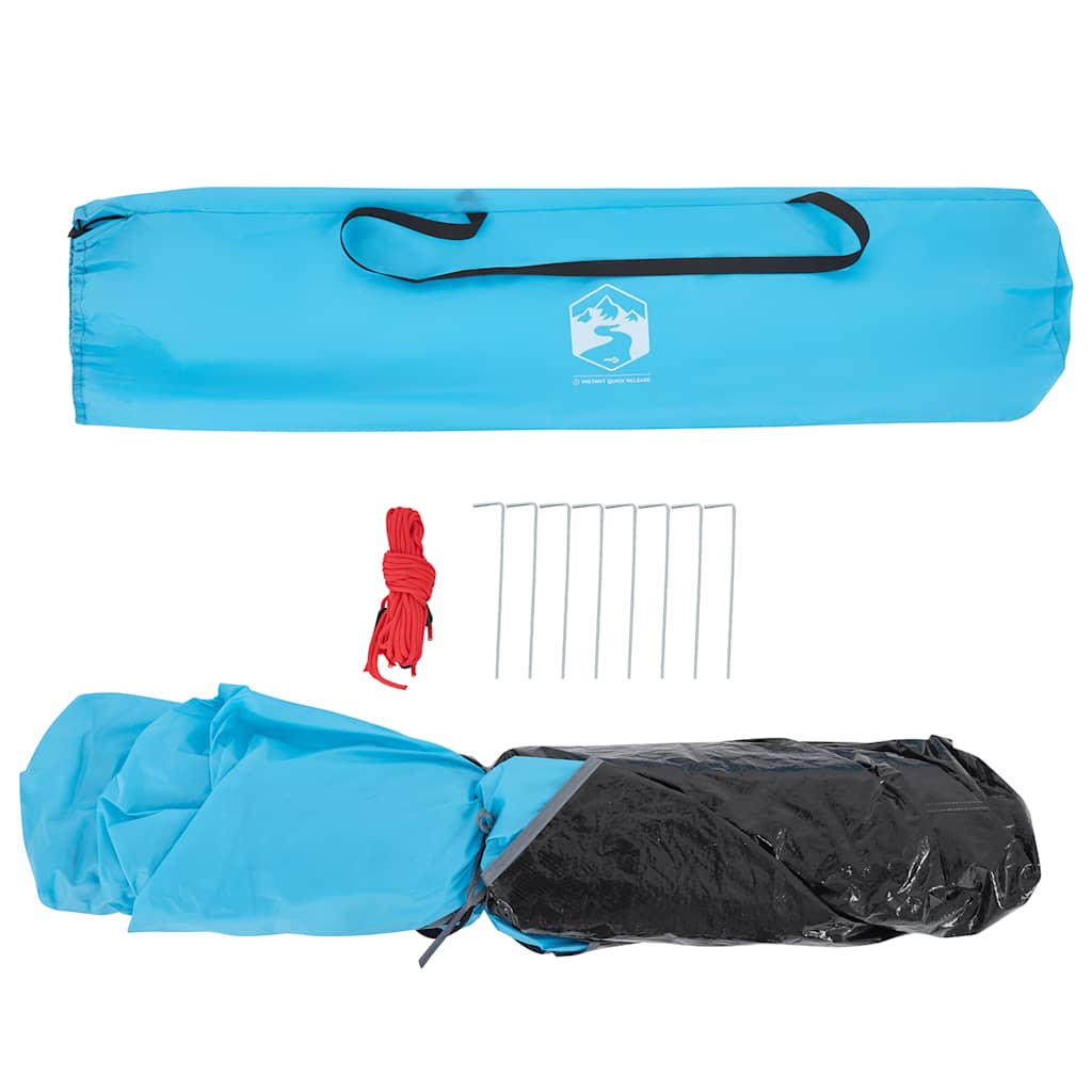 3-personers campingtelt kuppel quick-release blå