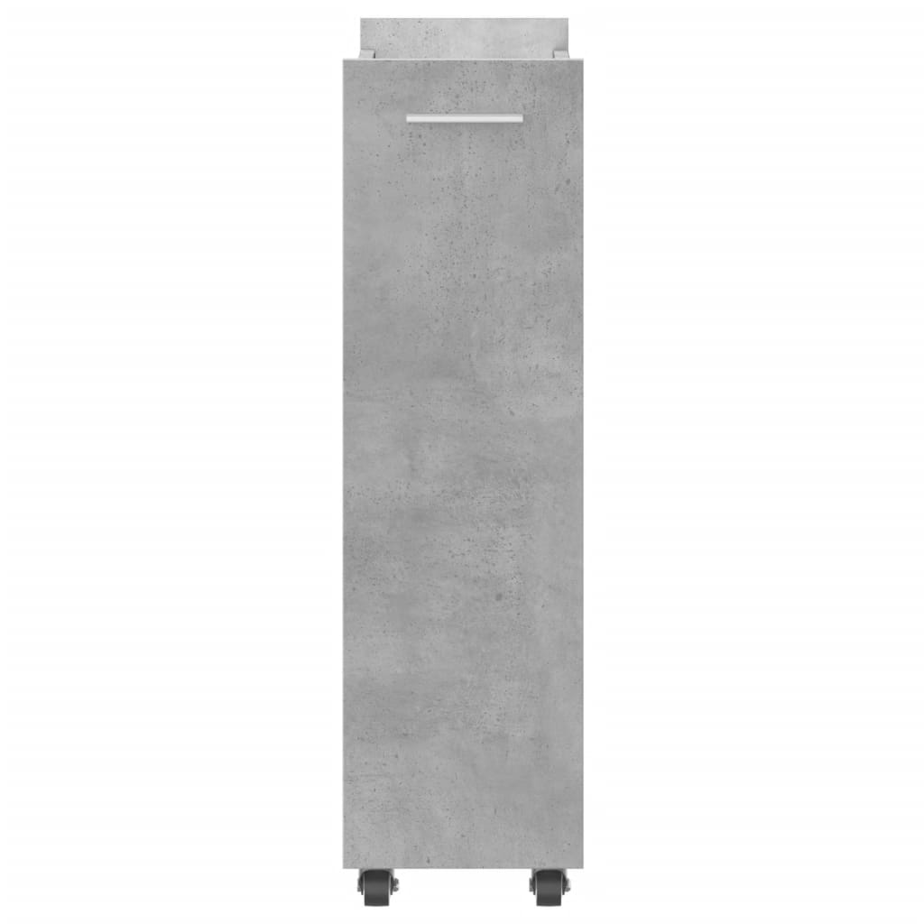 skab med hjul 60x22x79 cm konstrueret træ betongrå