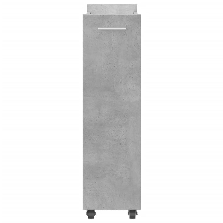 skab med hjul 60x22x79 cm konstrueret træ betongrå