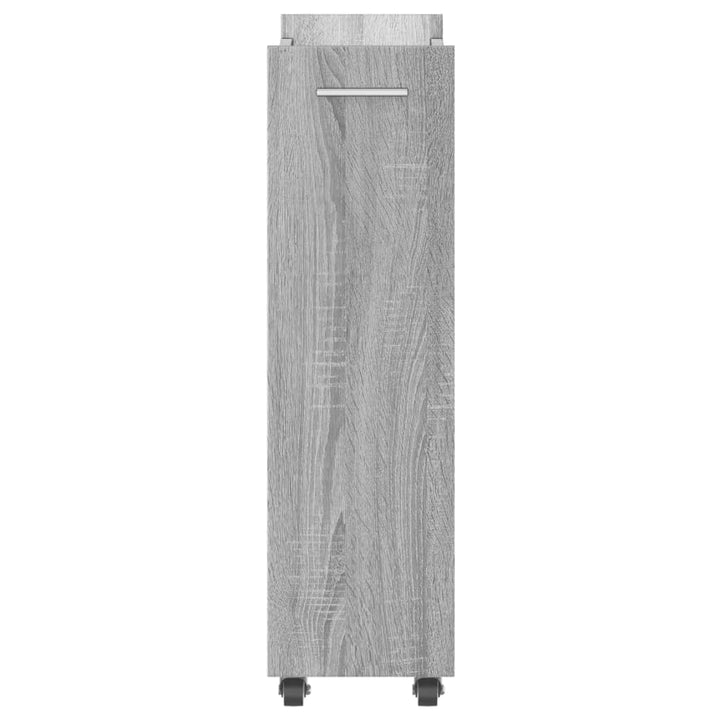 skab med hjul 60x22x79 cm konstrueret træ grå sonoma-eg