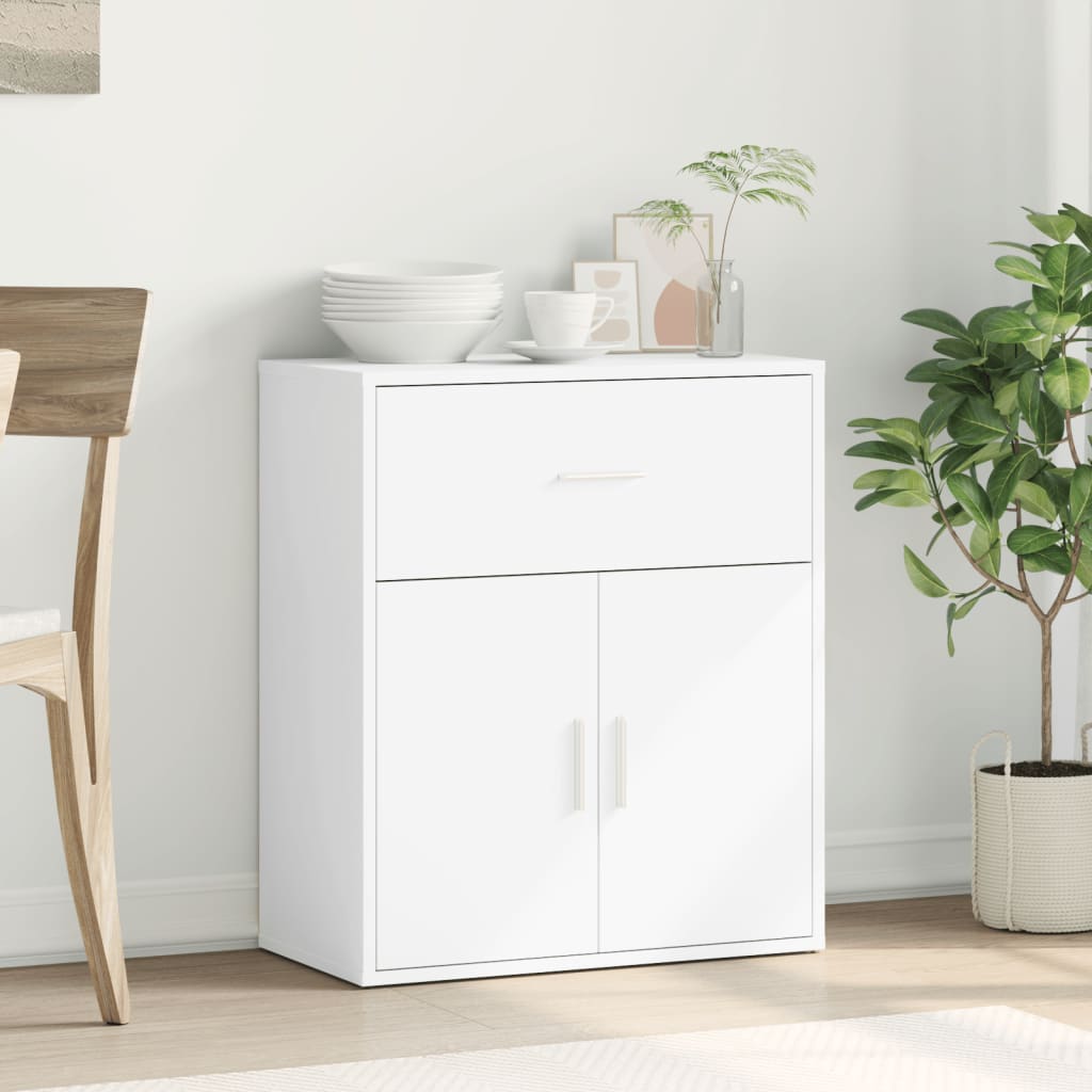 skænk 60x31x70 cm konstrueret træ hvid