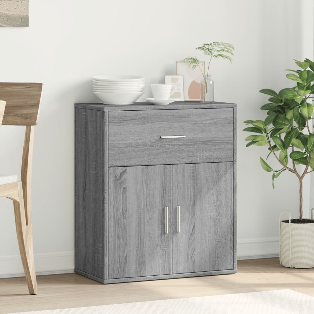 skænk 60x31x70 cm konstrueret træ grå sonoma-eg