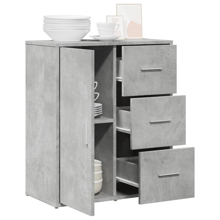 skænk 60x31x70 cm konstrueret træ betongrå