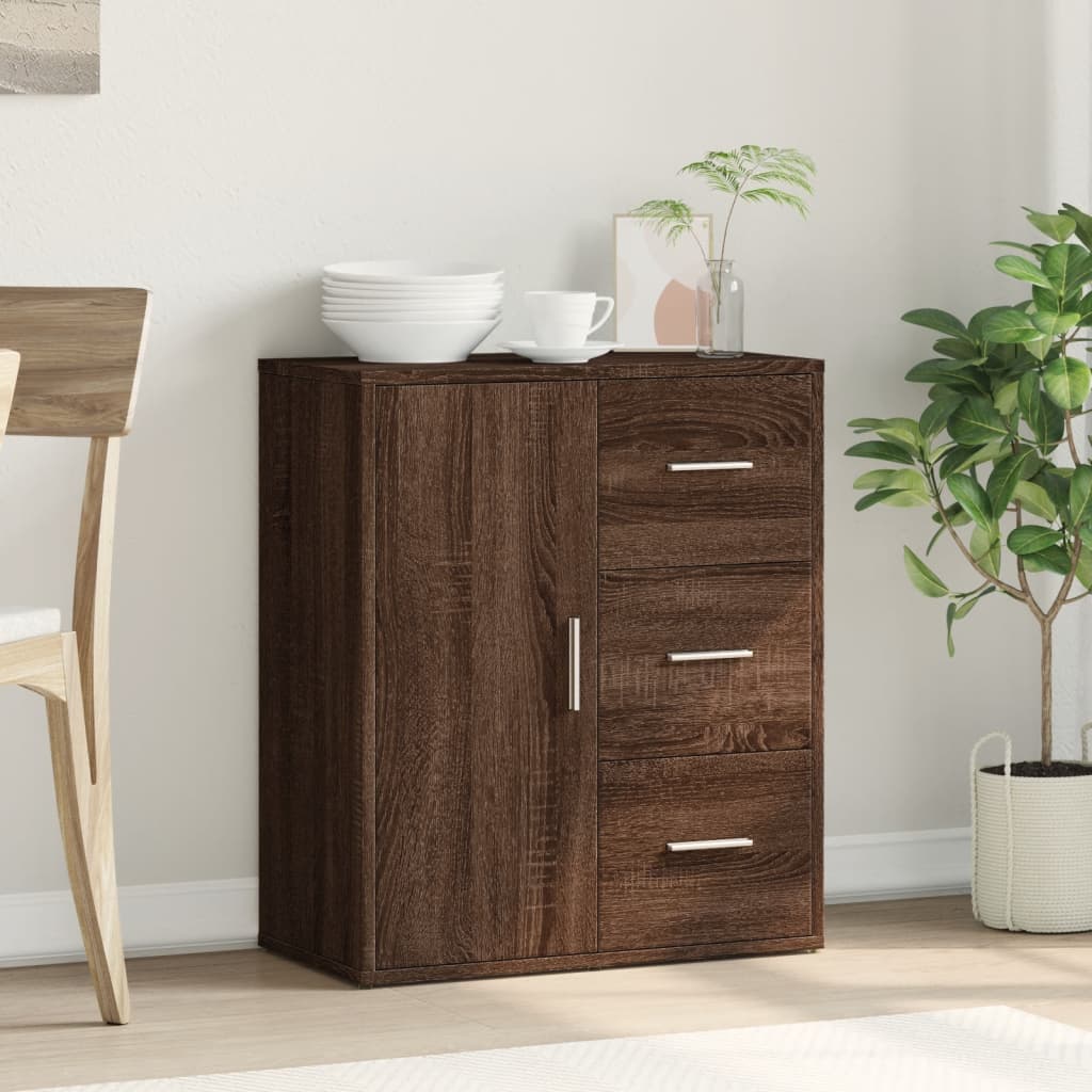 skænk 60x31x70 cm konstrueret træ brun egetræsfarve