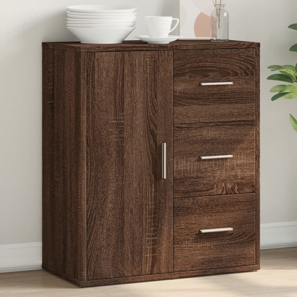skænk 60x31x70 cm konstrueret træ brun egetræsfarve