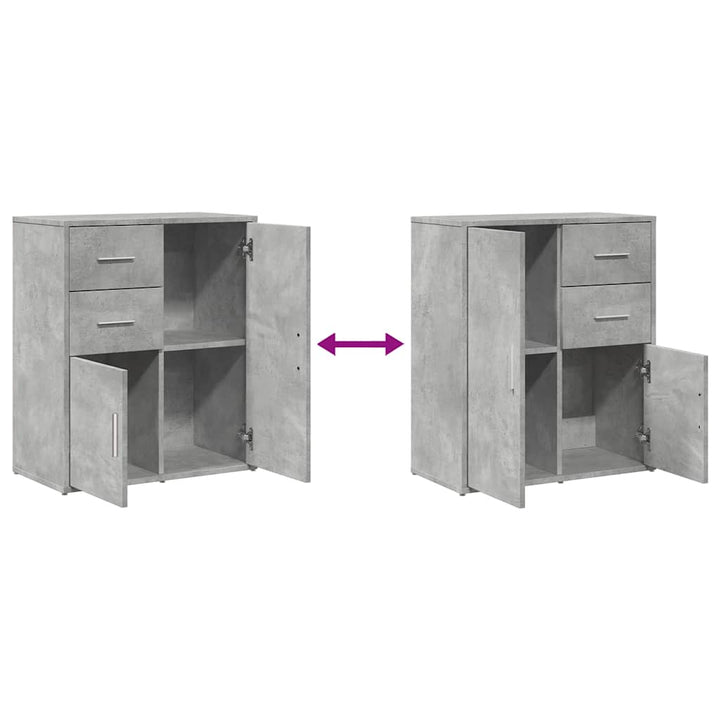 skænk 60x31x70 cm konstrueret træ betongrå