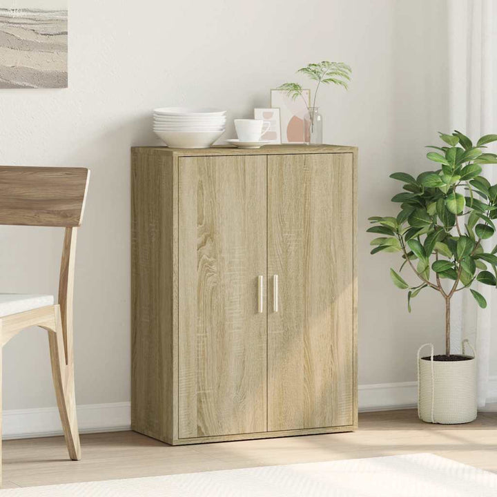 skab 60x31x84 cm konstrueret træ røget egetræsfarve