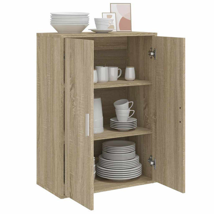 skab 60x31x84 cm konstrueret træ røget egetræsfarve