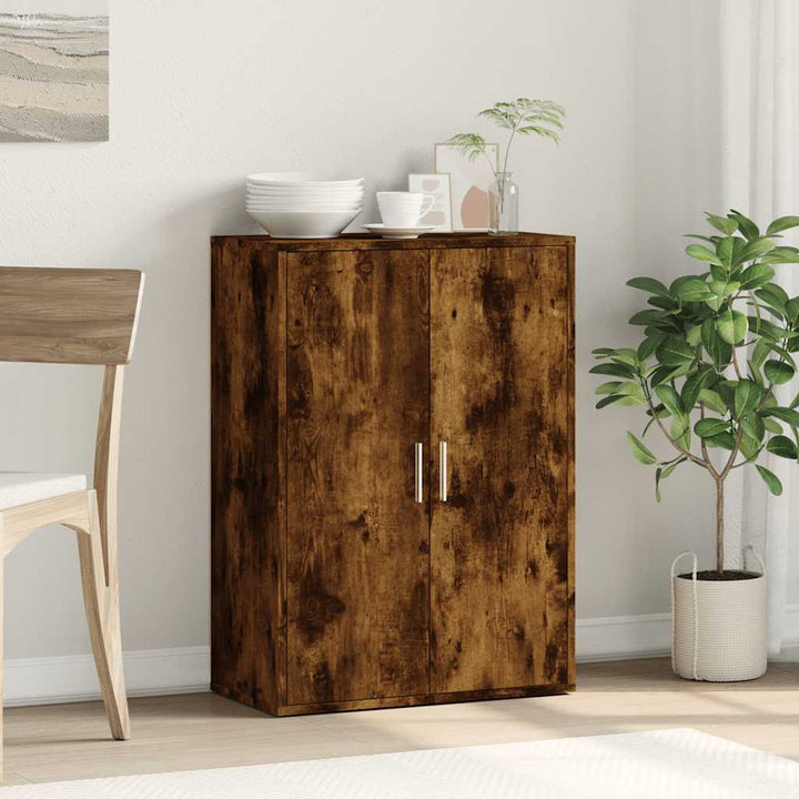 skænk 60x31x84 cm konstrueret træ røget egetræsfarve
